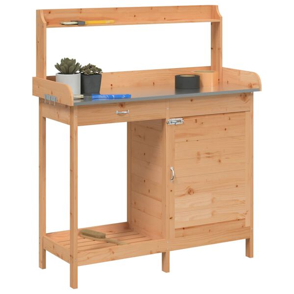 vidaXL Table de rempotage avec armoire marron bois massif de sapin