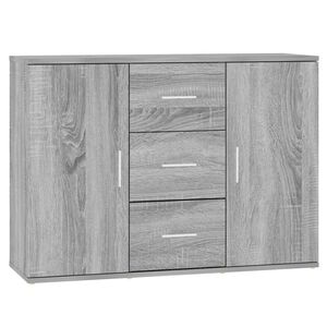 vidaXL Buffet Sonoma gris 91x29,5x65 cm Bois d'ing&eacute;nierie