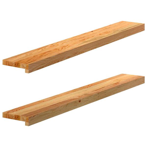 vidaXL Appuis de fen&ecirc;tre 2 pcs marron clair bois de ch&ecirc;ne massif