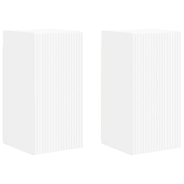 vidaXL Meuble TV mural 2 pcs Blanc 30 x 31 x 60 cm Bois d'ing&eacute;nierie