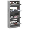 vidaXL Armoire &agrave; chaussures 4 tiroirs rabattables sonoma gris