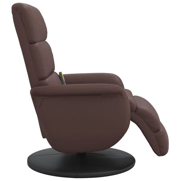 vidaXL Fauteuil inclinable de massage repose-pieds marron similicuir