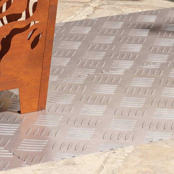 vidaXL Nez de marche Rectangulaire 4 pcs Argent&eacute; 100 x 40 cm Aluminium