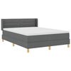 vidaXL Lit &agrave; Ressorts avec matelas Gris fonc&eacute; 140 x 190 cm tissu