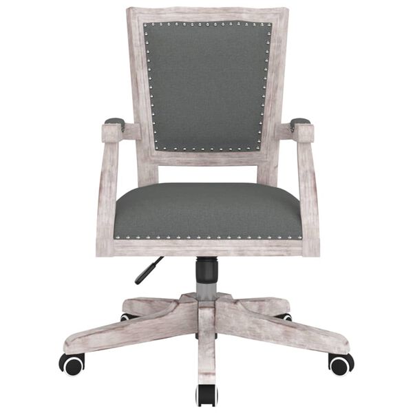 vidaXL Chaise pivotante de bureau Gris foncé Tissu