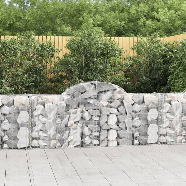 vidaXL Paniers &agrave; gabions arqu&eacute;s 25 pcs 200x30x80/100 cm Fer galvanis&eacute;