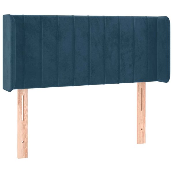 vidaXL T&ecirc;te de lit avec oreilles Bleu Fonc&eacute; 83x16x78/88 cm Velours