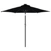vidaXL Parasol de jardin avec m&acirc;t en acier noir 225x225x212 cm