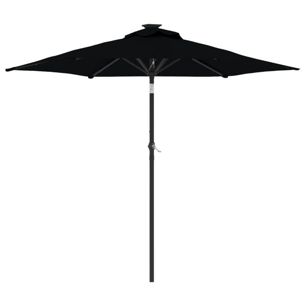vidaXL Parasol de jardin avec m&acirc;t en acier noir 225x225x212 cm