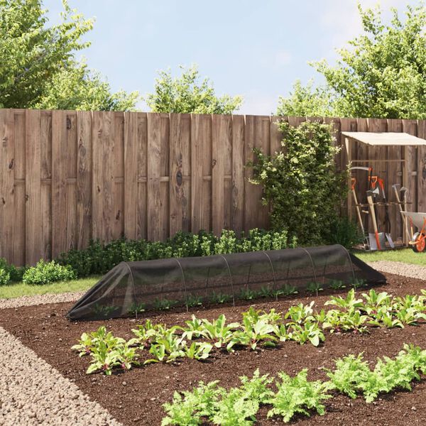 vidaXL Tunnel en filet noir 300x50x48,5 cm acier et poly&eacute;thyl&egrave;ne