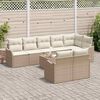 vidaXL Ensemble de canapé de jardin 9 pcs Beige polyrotin