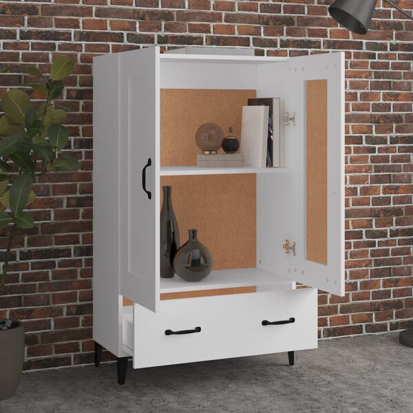vidaXL Buffet haut Blanc 70x31x115 cm Bois d'ingénierie