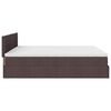 VidaXL Cadre de lit ottoman avec matelas marron fonc&eacute; 200x200 cm tissu