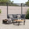 vidaXL Salon de jardin 3 pcs avec coussins noir aluminium