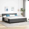 vidaXL Lit &agrave; ressorts avec matelas Gris fonc&eacute; 200 x 200 cm tissu