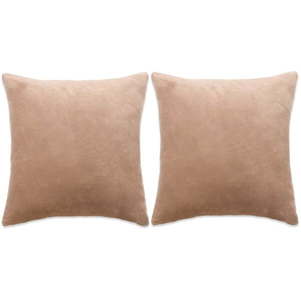 vidaXL Coussins lot de 2 Tissu 60x60 cm Beige