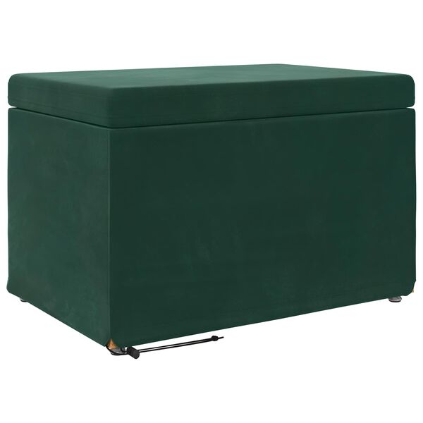 vidaXL Tabouret Vert fonc&eacute; 61 x 41 x 40 cm Velours et Bois Composite