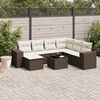 vidaXL Salon de jardin 8 pcs avec coussins marron r&eacute;sine tress&eacute;e