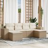 vidaXL Salon de jardin avec coussins 6 pcs beige r&eacute;sine tress&eacute;e