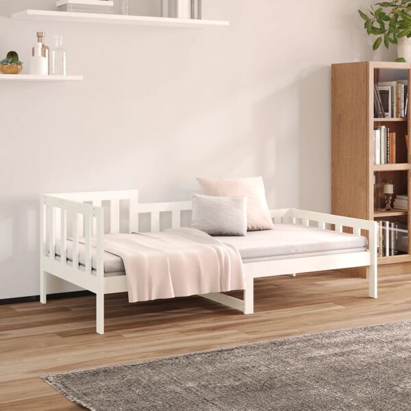 vidaXL Lit de jour sans matelas blanc 90x190 cm bois de pin massif