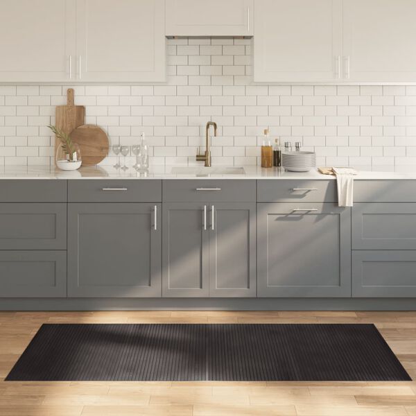 vidaXL Tapis rectangulaire marron fonc&eacute; 80x200 cm bambou