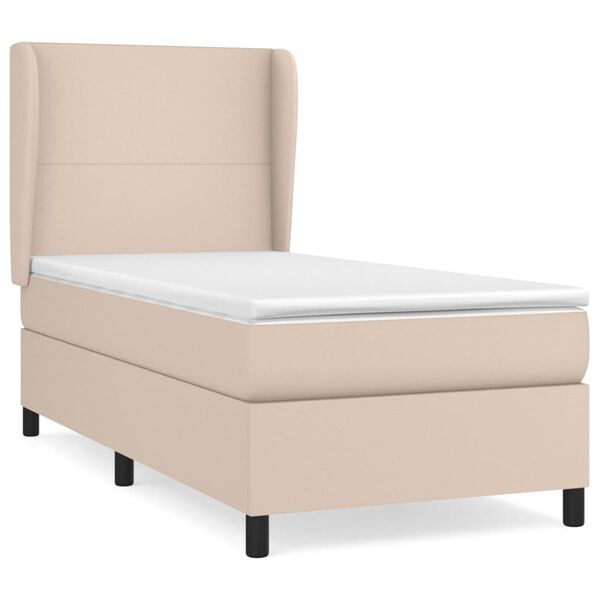 vidaXL Sommier &agrave; lattes de lit avec matelas Cappuccino 100x200 cm