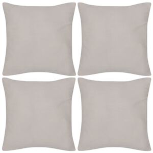 vidaXL Housses de coussin Coton 4 pcs Beige 40x40 cm