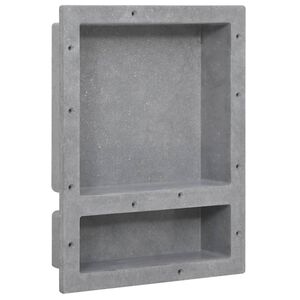 vidaXL Niche de douche avec 2 compartiments Gris mat 41x51x10 cm