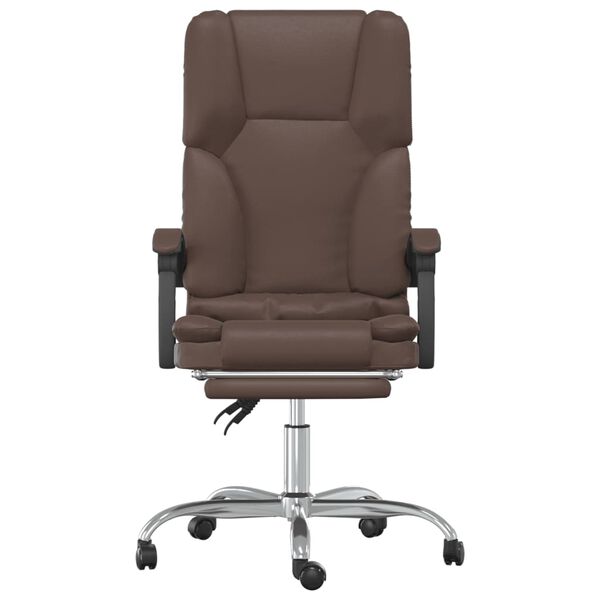 vidaXL Fauteuil de massage inclinable de bureau Marron Similicuir