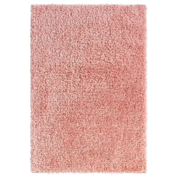 vidaXL Tapis shaggy &agrave; poils hauts Rose 160x230 cm 50 mm