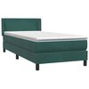 vidaXL Sommier à lattes de lit et matelas vert foncé 100x210cm velours