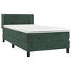 vidaXL Sommier &agrave; lattes de lit avec matelas Vert fonc&eacute; 100x200 cm