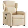 vidaXL Fauteuil de massage inclinable Cr&egrave;me Tissu