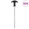 vidaXL Piquets de tente 24 pcs 20 cm &Oslash;7 mm acier galvanis&eacute;