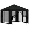 vidaXL Abri de jardin avec parois 3 x 3 m Noir Polyester et Acier 190
