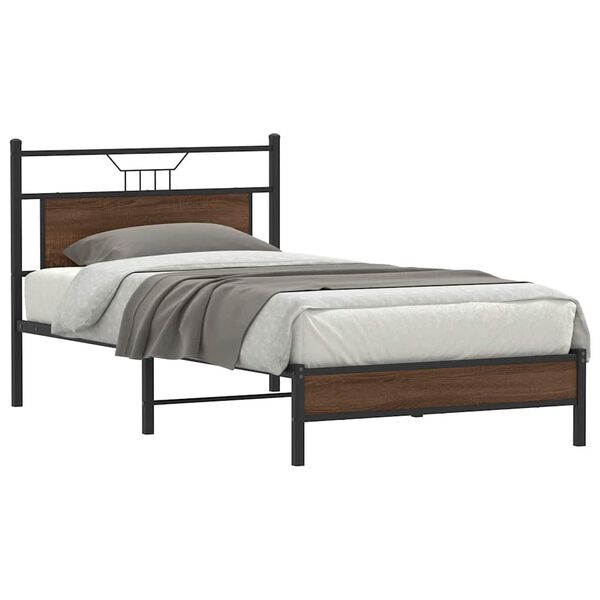 vidaXL Cadre de lit sans matelas ch&ecirc;ne marron 100x190 cm