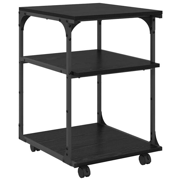 vidaXL Support d'imprimante Ch&ecirc;ne noir 43 x 48 x 64 cm