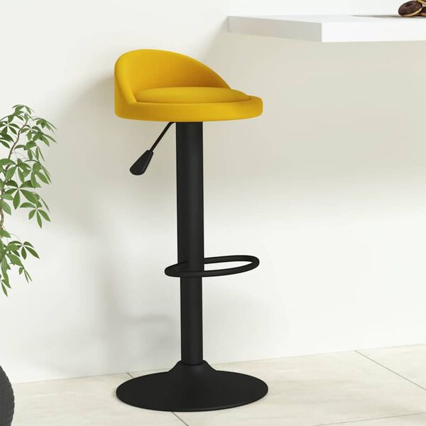 vidaXL Tabouret de bar jaune velours