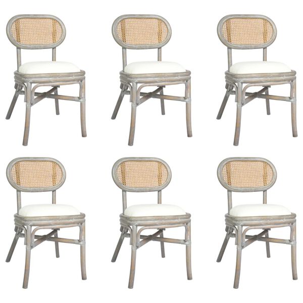 vidaXL Chaises &agrave; manger lot de 6 gris Lin
