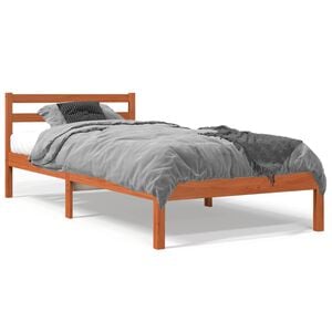 vidaXL Cadre de lit sans matelas cire marron 90x200 cm bois pin massif
