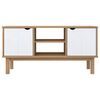 vidaXL Meuble TV OTTA Marron et blanc 113,5x43x57cm Bois de pin massif