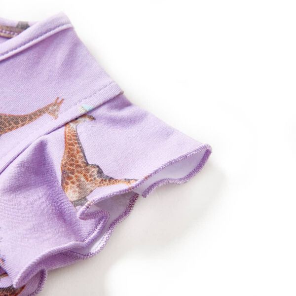 Robe fille manches à volants cordon de serrage lila 128