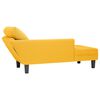 vidaXL Chaise longue avec coussin jaune clair tissu en velours c&ocirc;tel&eacute;