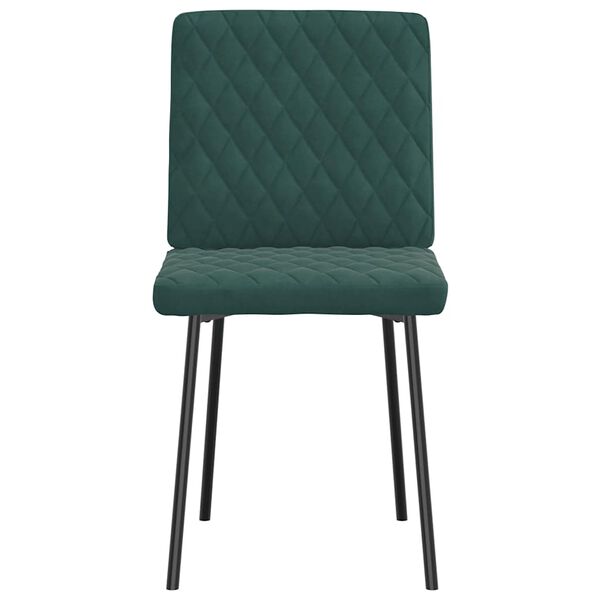 vidaXL Chaises &agrave; manger lot de 4 Vert fonc&eacute; Velours