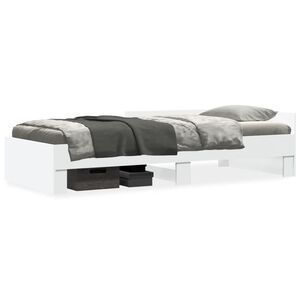vidaXL Cadre de lit sans matelas blanc 100x200 cm bois d'ing&eacute;nierie