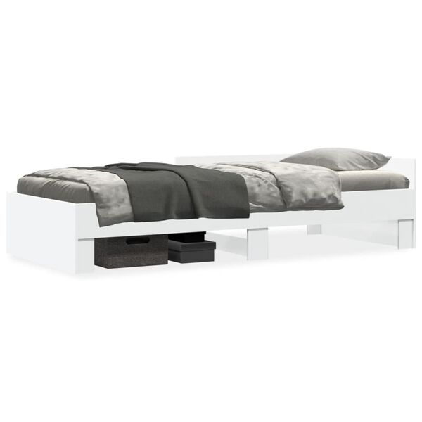 vidaXL Cadre de lit sans matelas blanc 100x200 cm bois d'ing&eacute;nierie