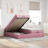 vidaXL Cadre de lit ottoman avec matelas rose 180x200 cm velours