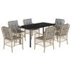 vidaXL Ensemble &agrave; manger de jardin coussins 7 pcs m&eacute;lange beige rotin