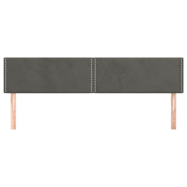 vidaXL T&ecirc;tes de lit Gris fonc&eacute; 180x5x78/88 cm Velours