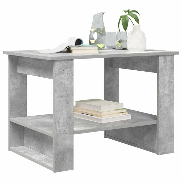 vidaXL Table basse Gris b&eacute;ton 72 x 50 x 50 cm Bois d'ing&eacute;nierie